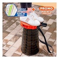 Pack2 Banco Plegable con Seguro Portatil para Transporte Facil Anaranjado Y+Papel Regalo